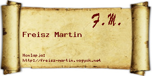 Freisz Martin névjegykártya